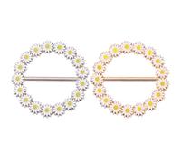 ROMISBABA Hebillas Metálicas para Ropa 2 Piezas 1 Dorada 14 Redonda 1 Plateada 15 Redonda Clip Decorativo para Bufandas y Chales Pinza Ligera para Chal Accesorio Versátil para Prendas