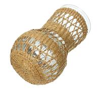 ROMISBABA Jarrón de Ratán Mano para Flores Secas Maceta Decorativa de Escritorio Diseño Rústico para Hogar y Oficina Florero Artesanal con Textura Natural