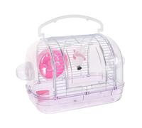 ROMISBABA Jaula Transportadora Portátil para Hámster y Cobayas Color Rosa Ventilación Óptima y Material Seguro Fácil de Limpiar para y Paseos