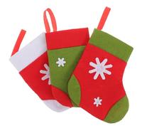 ROMISBABA Juego de 3 Bolsas para Cubiertos Navideños en Forma de Calcetín Soporte Colgante para Vajilla Colores y Decoración Festiva para Mesa y Fiestas de Navidad