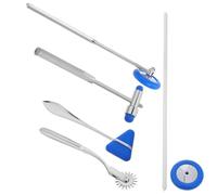 ROMISBABA Juego de Martillo Neurológico Multifuncional 5 Piezas Azul, Instrumento Médico de Percusión para Diagnóstico Clínico, Equipo Portátil para Evaluación Neurológica y Examen