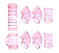 ROMISBABA Juego De Tubos Túnel para Hámsteres y Conejillos De Indias, DIY Laberinto Plástico Rosa, Tubo Externo para Jaula, Adecuado para Ejercicio y Ampliación del Hábitat De Animales Pequeños