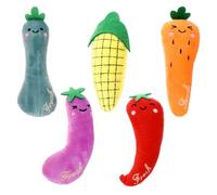 ROMISBABA Juguetes para Gatos para Estimular Instinto Natural de Felpa Hierba Gatera en Forma de Verduras, 5 Piezas y Mantener Gatos Activos en Suministros para Mascotas