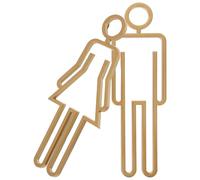 ROMISBABA Letrero de Baño Dorado de Abs para Inodoro Masculino y Femenino Instalación Fácil y Señalización Prominente para Puerta de Aseo