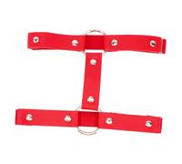 ROMISBABA Ligas Punk de Cuero Rojo Anillo Femenino Doble Banda para Muslo Talla Única Discoteca Noche Club Accesorios