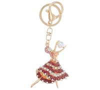 ROMISBABA Llavero de Baile de Ballet para Mujer en Rojo, Accesorio Colgante Brillante Dijes de Bailarina, Llavero de Moda para Bolso o Mochila, Obsequio Adecuado para Novia y Fans del