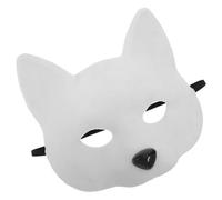 ROMISBABA Máscara de Cosplay de Media Cara para Mujer Color Blanco Diseño de Animal con Rasgos de Felino Ligera y Cómoda para Fiestas de Disfraces Carnaval y Teatro Accesorio de