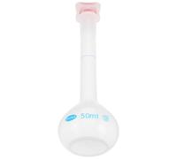 ROMISBABA Matraz Volumétrico Botella Medidora de Plástico Blanco de 50 Ml para Laboratorio Compacto y Portátil para Líquidos Experimentales en Campo y Laboratorio