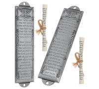 ROMISBABA Mezuzá Metálica 132 Mm 2 Piezas con Símbolos Judíos, Adorno Religioso para Puerta, Decoración Tradicional para Hogar y Oficina, Artesanía Religiosa Resistente y Segura al Tacto