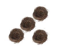 ROMISBABA Nido de Pájaro Artificial Trenzado de Ratán 10 CM Set de 4 Unidades Decoración Creativa Rústica para Jardín y Fotografía