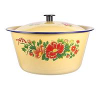 ROMISBABA Olla de Esmalte Grande Tapa Cacerola Profunda para Guisos y Cocina Casera Resistente Altas Temperaturas Diseño Práctico y Antiescaldad