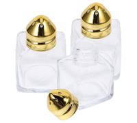 ROMISBABA Organizador Botellas Salero de Vidrio Compacto de 15 Ml, Contenedores de Especias en Acero Inoxidable y Vidrio, Diseño Resistente para Complementos Cocina, Pack de 3 Unidades