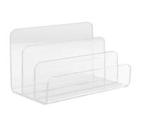 ROMISBABA Organizador de Archivos Vertical Transparente de Acrílico 3 Compartimentos para Escritorio Soporte para Correo y Sobres Expositor de Cartas para Oficina y Escuela