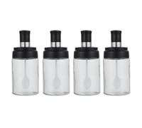 ROMISBABA para Condimentar Adecuado para Organizar Capacidad 250ml Juego de 4 Botellas de con Cepillo Integrado Aceites y Especias o Tiendas de Alimentos