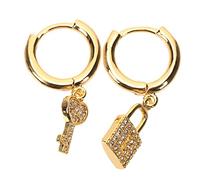 ROMISBABA Pendientes Aros Candado y Llave Para Mujer Ligeros Pendientes Colgantes De Diseño Único y Personalidad Joyería De Moda Para Uso Diario y Ocasiones Especiales