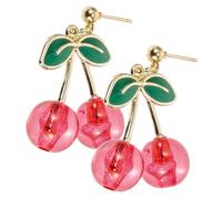 ROMISBABA Pendientes Cereza Mujer Ligeros y Duraderos Aretes Colgantes de Moda para Niñas Diseño y Joyería Divertida para Cumpleaños y Citas