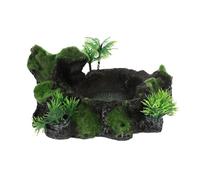 ROMISBABA Plato Decorativo para Reptiles Imitación Piedra Resistente Comedero y Bebedero para Geckos y Tortugas Terrarios y Acuarios