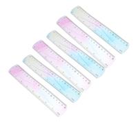 ROMISBABA Reglas Flexibles de Plástico Suave 20 CM Juego 6 Piezas con Degradado de Colores Regla Escolar y Didáctica para Dibujo y Medición en Aula Hogar y Oficina
