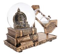 ROMISBABA Reloj de Arena Retro con Bola de Cristal Musical y Iluminación LED Adorno Artesanal de Vidrio y Resina para Decoración de Escritorio y Sala de Estar Pieza Vintage Compacta y