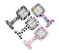 ROMISBABA Reloj de Enfermera Colgante de Silicona, Cuarzo Analógico, Color Transparente, Pin, 4 Piezas, para Mujer, Médico y Estudiante de Enfermería, Tamaño Mediano, Uso Diario