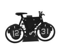 ROMISBABA Reloj de Escritorio Retro Forma de Bicicleta Diseño Vintage Mecánico de Volteo Decoración Elegante para Hogar y Oficina Color Negro