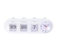 ROMISBABA Reloj de Sobremesa con Calendario Perpetuo Manual Diseño Retro Abatible para Dormitorio y Oficina Plástico Abs Resistente Decoración Elegante y Funcional