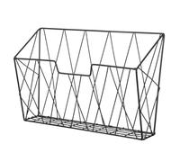 ROMISBABA Revistero de Metal de Pared Colgante 34X22X6 CM Color Negro Organizador de Archivos y Revistas Multifuncional para Oficina Cocina y Baño Expositor Vintage Resistente y Compacto