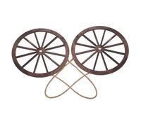 ROMISBABA Rueda de Decoración para Pared Estilo Vintage 7.87Inch Madera Natural Colgante para Hogar Bar Jardín