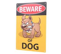 ROMISBABA Señal y Palabras Claras para Perros de Advertencia de Hierro Resistente Diseño Visible para Jardín y Patio Exterior