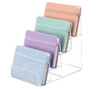 ROMISBABA Soporte Acrílico para Portamonedas y Joyas Estante De Exhibición Transparente Diseño Escalonado para Organización Escritorio o Vitrina