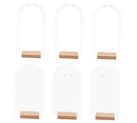 ROMISBABA Soporte de Joyas para Pendientes de Mesa con Base de Madera Expositor Acrílico Duradero con Diseño Versátil y Forma Especial Organizador Estable para Almacenamiento y Exhibición