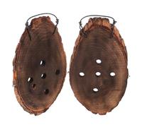 ROMISBABA Soporte de Pared para Helechos y Orquídeas Macetero Colgante de Madera Maciza Tablero Ovalado 15X30 CM Kit 2 Piezas para Jardín Interior y Exterior