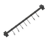 ROMISBABA Soporte de Utensilios de Cocina de Aluminio Ganchos Colgador de Pared Negro Organizador para Cucharas Espátulas y Tazas bajo Armario Ahorro de Espacio para Cocina y Baño