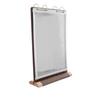 ROMISBABA Soporte para Menú de Mesa Abatible de Madera de Nogal A4 6 Páginas Base Estable para Restaurantes y Cafeterías Exhibidor de Menú Doble Cara Soporte para Letreros y Publicidad