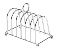 ROMISBABA Soporte para Tostadas de Acero Inoxidable para 6 Rebanadas, Rejilla Reforzada de Cocina, Resistente y Reutilizable, Adecuado para Hogar, Buffet y Almacenamiento de Pan