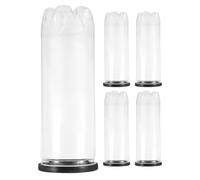 ROMISBABA Soporte Práctico para 5 Balones de Tenis, Recipiente Duradero de PVC Transparente Tapa Negra, Fácil de Transportar para Uso en Cancha y Prácticas Deportivas