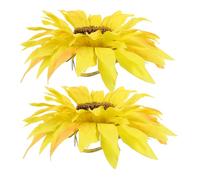 ROMISBABA Soportes para Cortinas Girasol De 2 Piezas, Clip para Cortinas De Tela Fina, Color Amarillo, Sin Perforación, Sujetadores Fuertes para Sala De Estar y Dormitorio