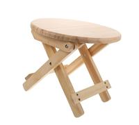 ROMISBABA Taburete De Madera Maciza Plegable Redondo, Taburete Bajo Antideslizante, Acabado En Barniz, Liviano y Portátil, para Niños y Hogar, Adecuado para Cambiar Zapatos, 1 Unidad