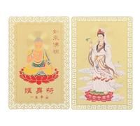 ROMISBABA Tarjetas Amuleto Suerte Chinas 2 Piezas Metalizadas Diseño Delicado y Superficie Lisa Tamaño Portátil para Billetera y Bolso Decoración Auspiciosa para Año y Regalos de