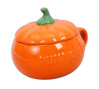 ROMISBABA Taza Cerámica Creativa de Calabaza con Tapa para Halloween Mediana Multifuncional para Café Té y Avena Decoración Resistente y Duradera