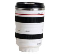 ROMISBABA Taza de Agua con Diseño de Lente de Cámara Vaso Moderno y Duradero para Hogar Oficina y Hotel Regalo Original para Fotógrafos Color Blanco Elegante