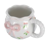 ROMISBABA Taza de Café Creativa de Cerámica Hecha a Mano Lazo 3d, Capacidad Óptima y Diseño Único para Oficina y Cafetería, Taza Original y Versátil