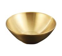 ROMISBABA Tazón de Ramen Japonés de Acero Inoxidable Dorado de 700ml Superficie Lisa Rebabas, Bol Redondo Aislante para Uso Hogar