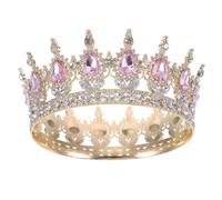 ROMISBABA Tiara Vintage de Aleación Gemas de Imitación para Mujer y Niña, Accesorio para Boda y Fiesta, Diadema de Cristal 6.3X6.3X2.1 Pulgadas