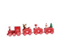 ROMISBABA Tren Navideño de Madera Adorno Decorativo Rojo para Árbol y Hogar Miniatura Artesanal para Fiesta y Oficina Adorno Infantil Festivo