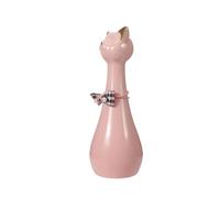 ROMISBABA Urna Pequeña para Cenizas de Mascotas Forma de Gato Caja Conmemorativa de Cerámica Rosa de 550 Ml Recipiente Hermético para Recuerdos de Gatos Urna Funeraria para Animales