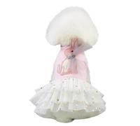 ROMISBABA Vestido para Perro de Algodón 100% Blanco Talla M, Falda Tutú Ligera y Transpirable para Mascotas, Ropa de Fiesta y Exterior Adecuada para Temporada Cálida