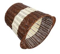 ROMISBABA Woven Trash Bin Imitation Rattan Plastic Garbage Can Ventilated Waste Basket For Office Conference Rooms With Large Capacity Design
