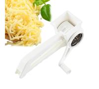 Romisco rotativo de queso: cilindro de acero afilado, giratorio manual de mano | Herramienta de rejilla de cocina con agarre de mango, trituradora de cortador de tambor para frutas, papas, verduras, p