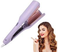 Rommantic French Egg Roll Curling Iron, 32mm Egg-Roll Hairstyle Water Ripple V-Shaped, Fast Heating, Hair Curler Crimper Styling Tools & Appliances with Multifunctions (Purple)